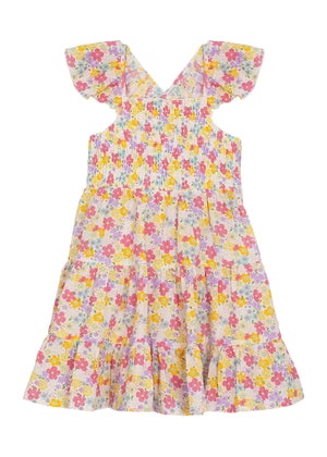 Vibrant Meadows Crepe Chiffon Dress