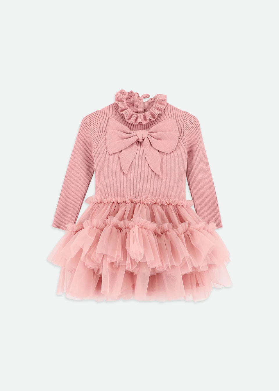 Angels Face Bliss Baby Knitted and Tulle Dress Tea Rose