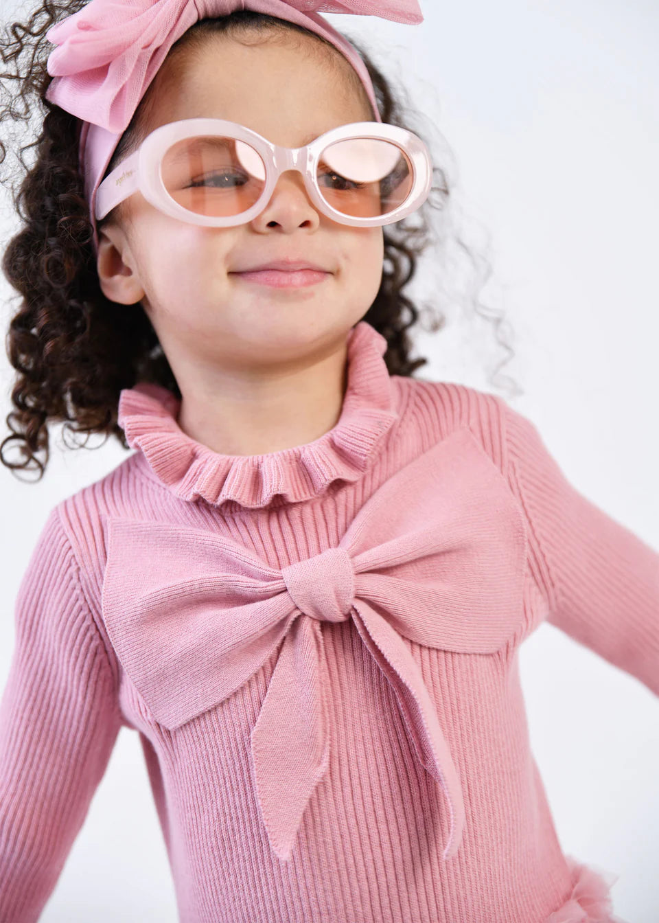 Angels Face Bliss Baby Knitted and Tulle Dress Tea Rose