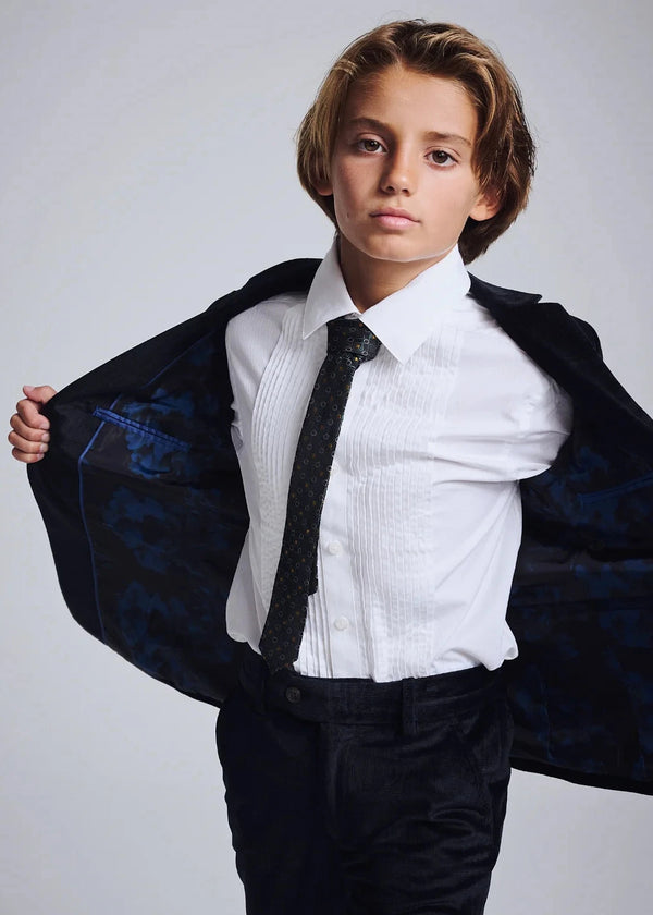 Boys White Tuxedo Shirt