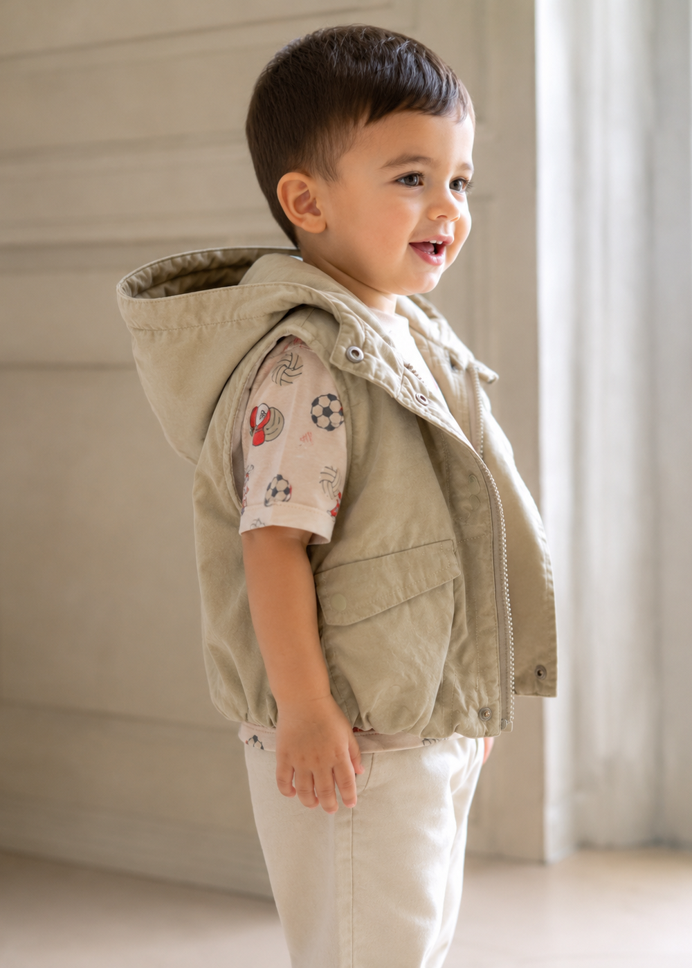 Hooded Green Sage Vest