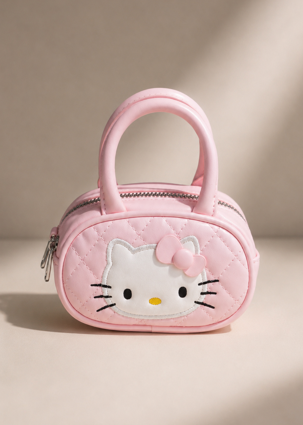 Pink Quilted Kitty Handbag