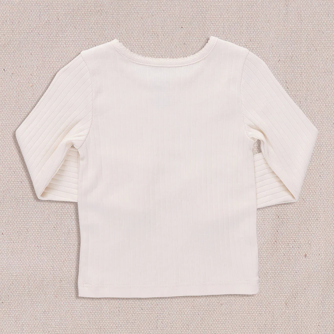 Seesaw Long Sleeve Rib T-shirt-Cream