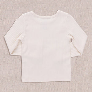 Seesaw Long Sleeve Rib T-shirt-Cream