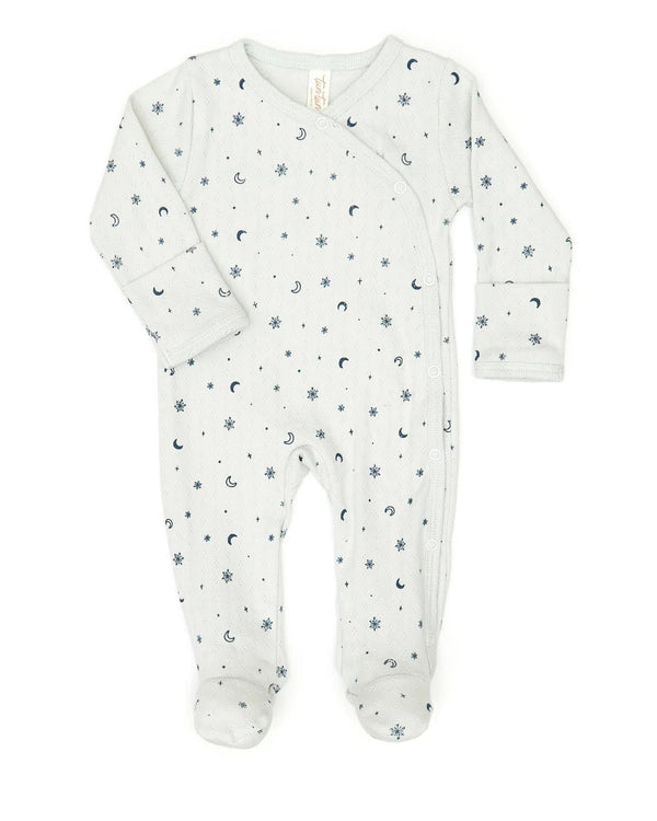 Milan footie-Light blue snowflakes