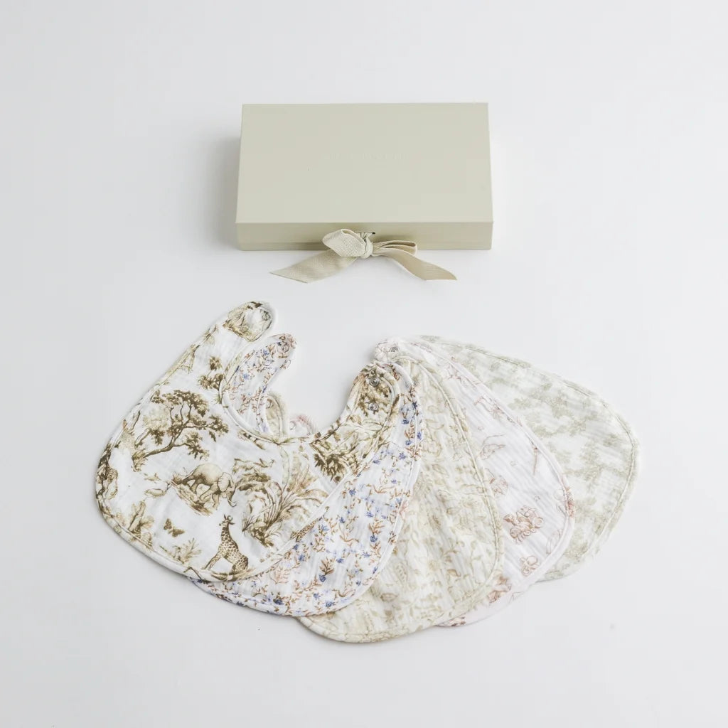 Soft Muslin Baby Bandana Bib Set-5-Pack Organic Cotton