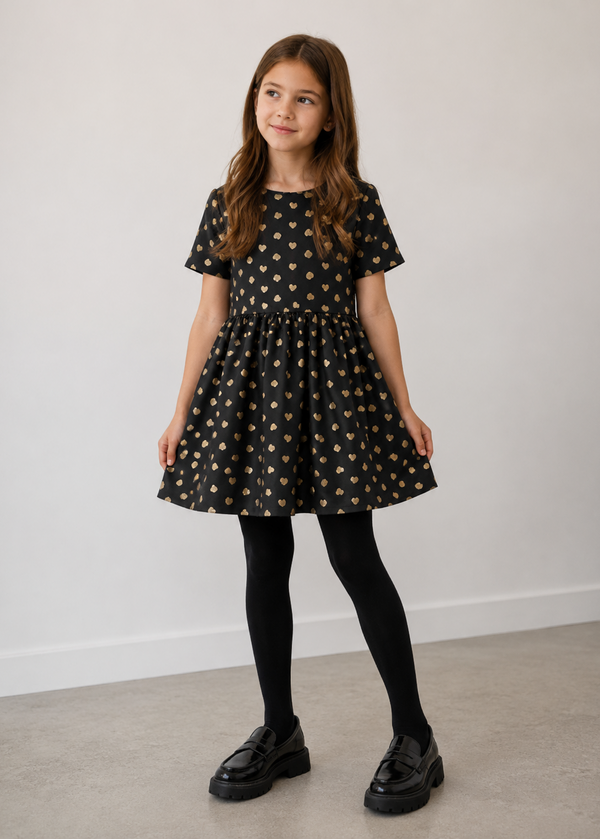 Moschino gold hearts allover dress