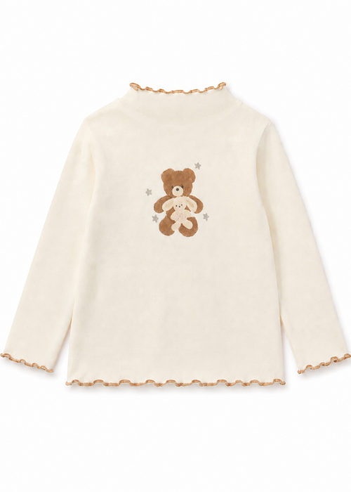 Ivory Teddy Bear Long Sleeve Top