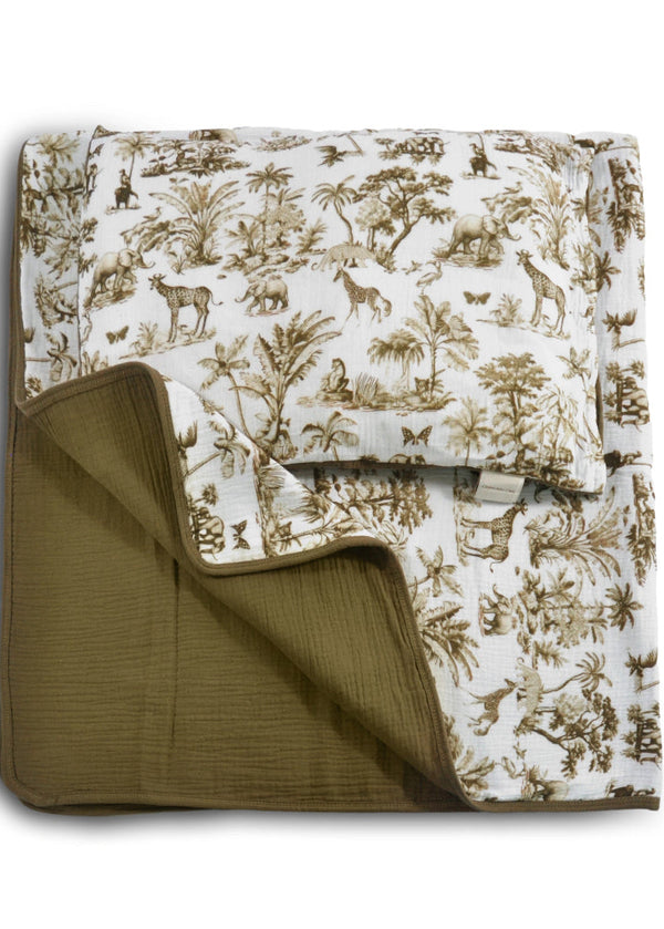 Vintage Bedding Safari Set  Blanket & Pillow Organic Cotton