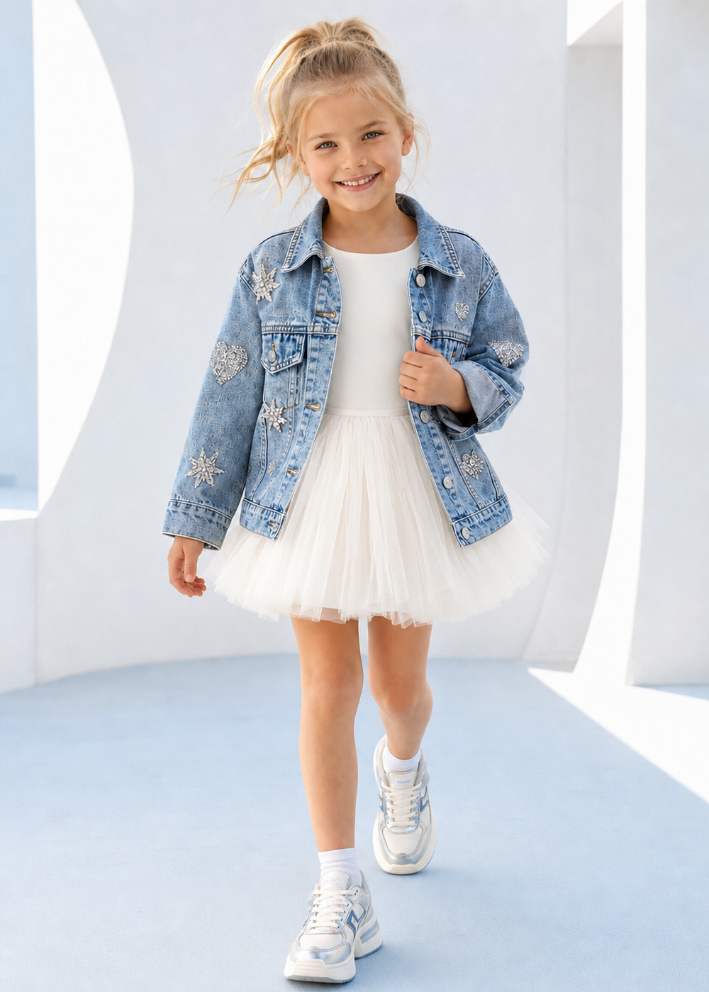 Crystal Crown Denim Jacket
