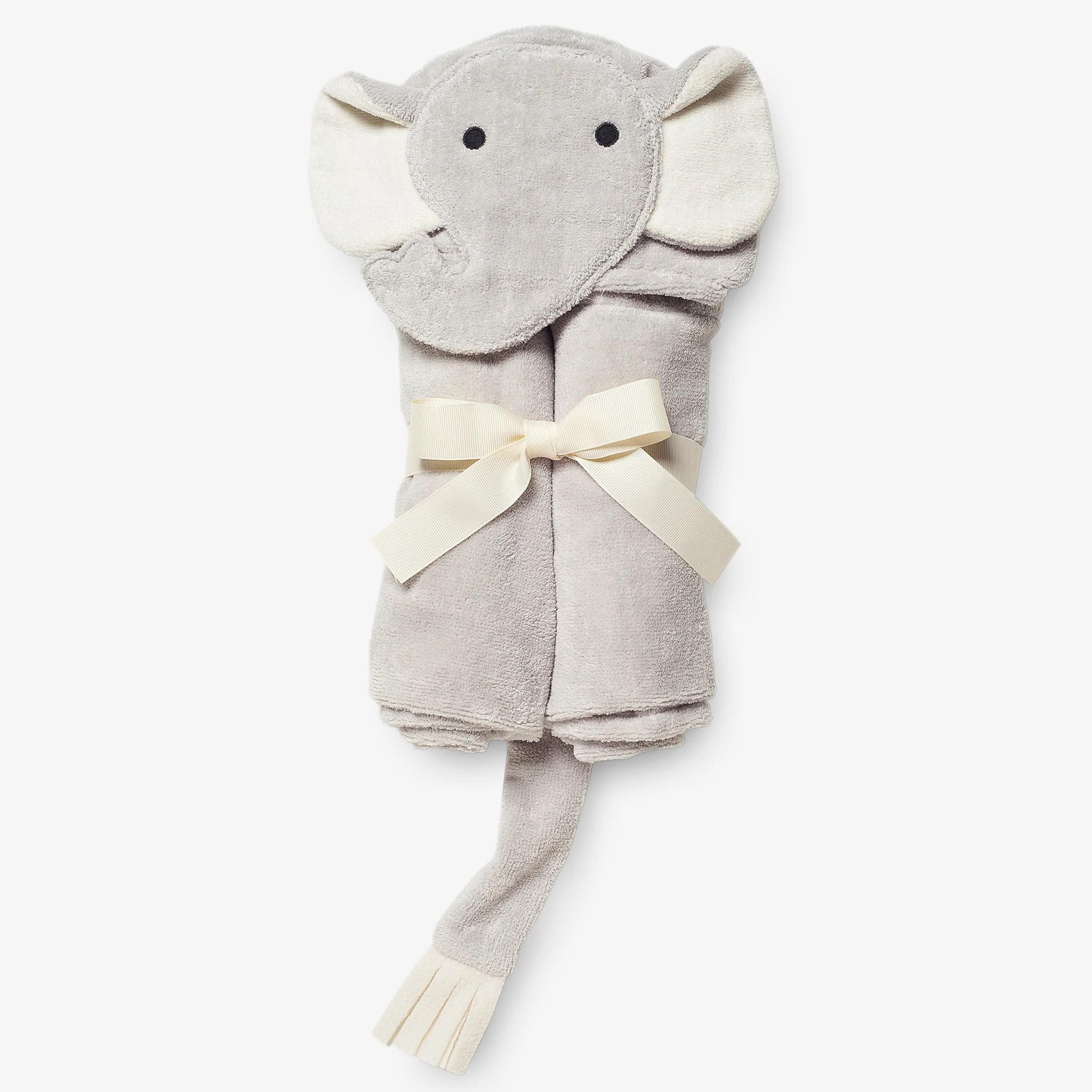 Grey elephant hooded baby bath wrap