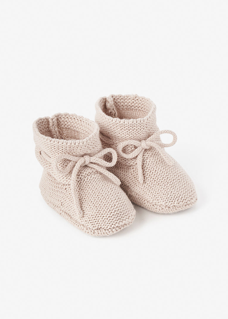 Garter KNIT BABY BOOTIES 2 colors