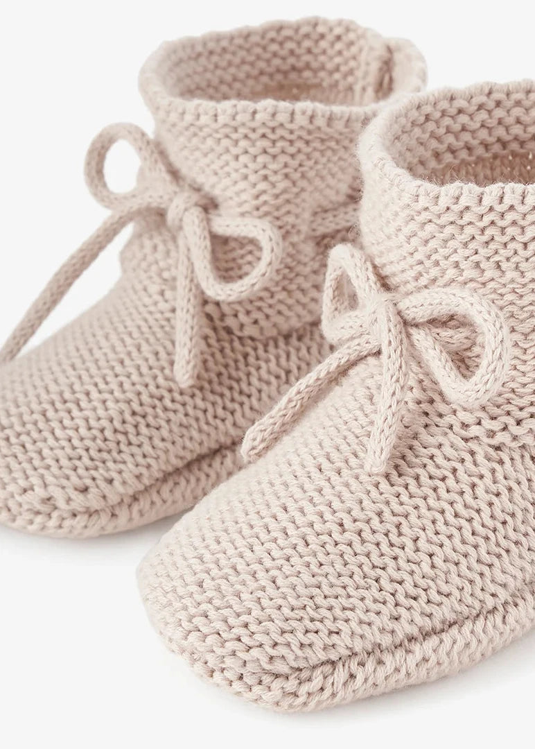 Garter KNIT BABY BOOTIES 2 colors