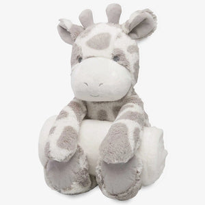 Giraffe bedtime huggie plush toy with blanket for baby