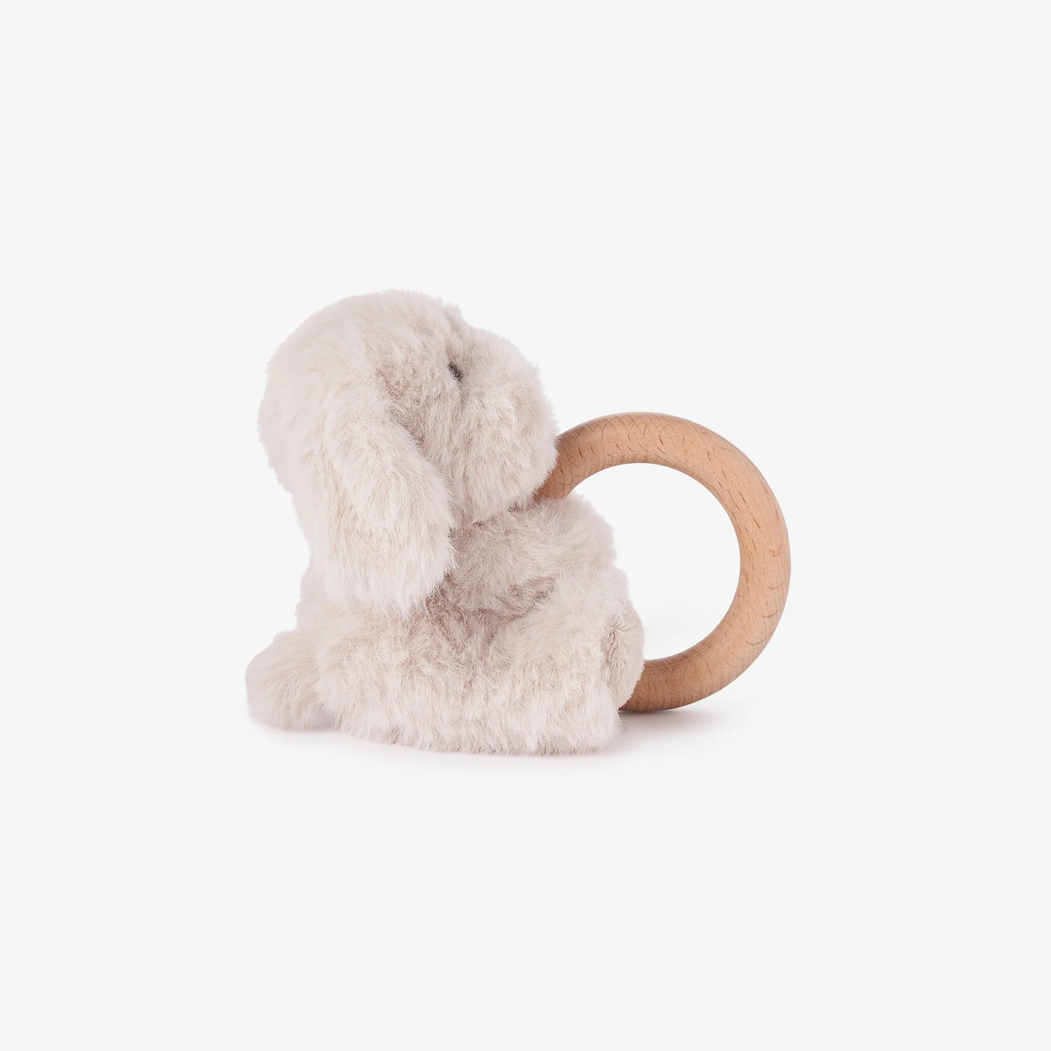 Puppy Plush Wooden Ring Rattle.