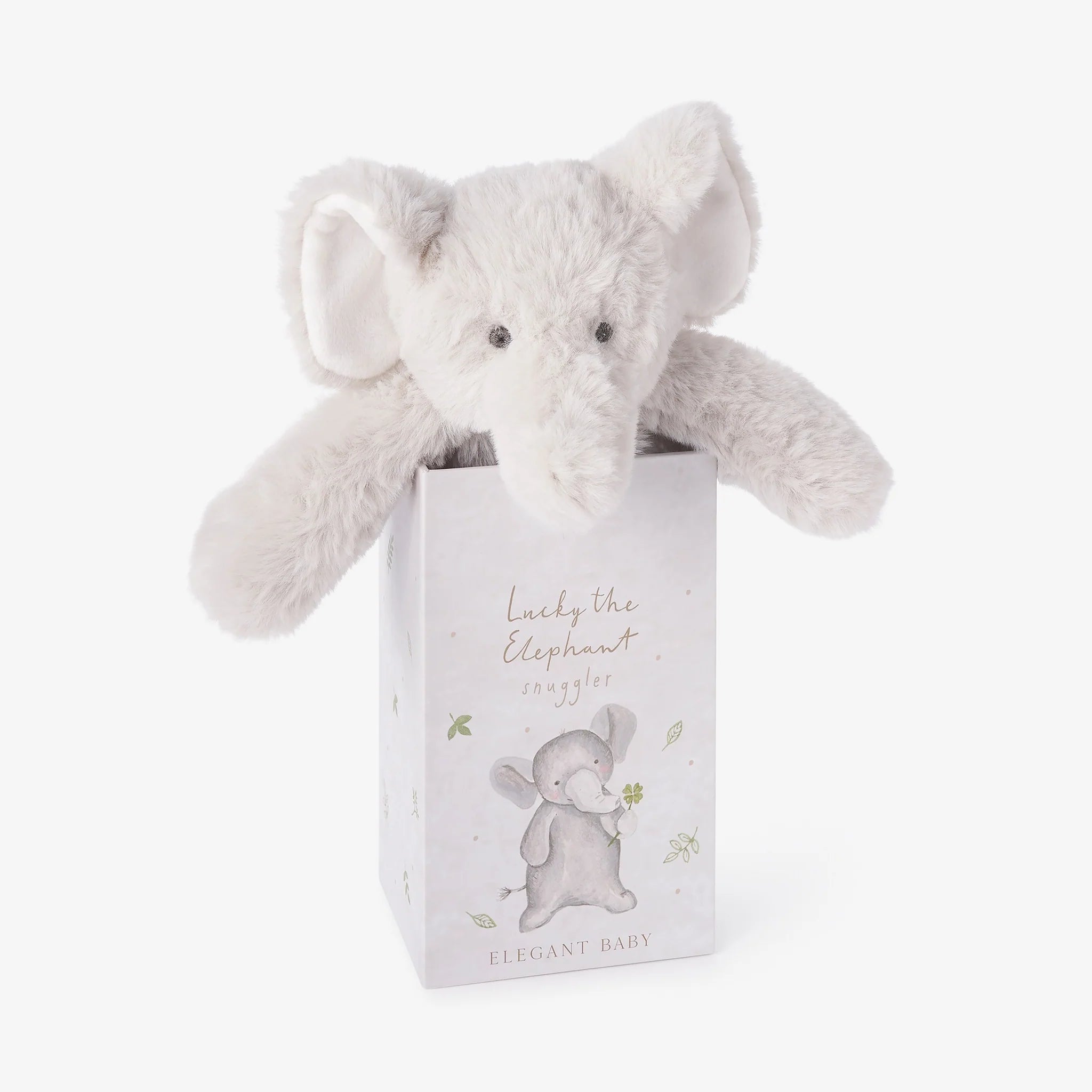 Lucky the Elephant Snuggler Plush Security Blanket w/Gift Box.
