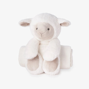Lamb Bedtime Huggie Plush Toy with Blanket.