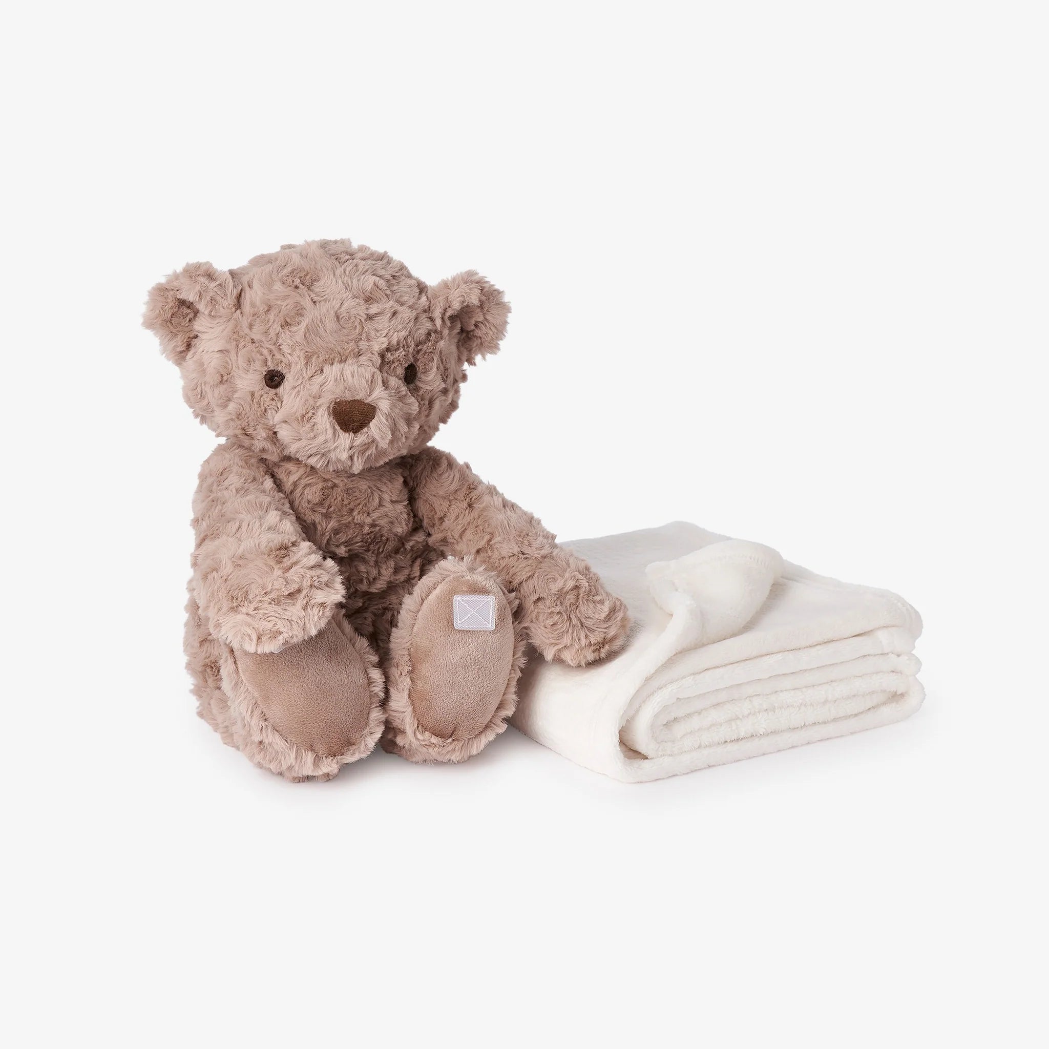 Bear bedtime huggie plush toy with blanket for baby