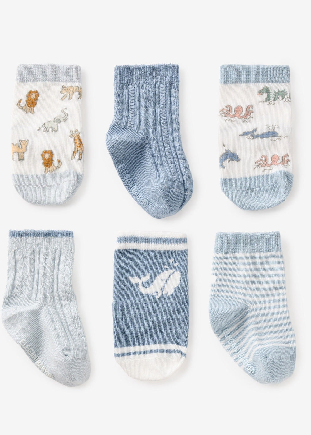 WORLD EXPLORER NON-SLIP BABY SOCKS 6 PK