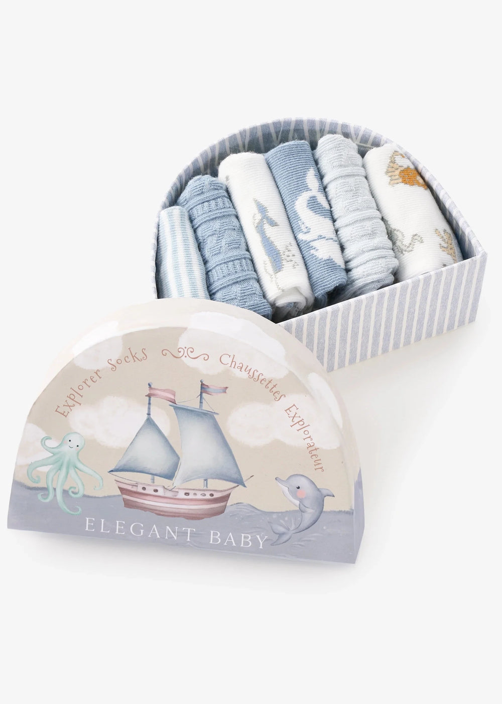 WORLD EXPLORER NON-SLIP BABY SOCKS 6 PK