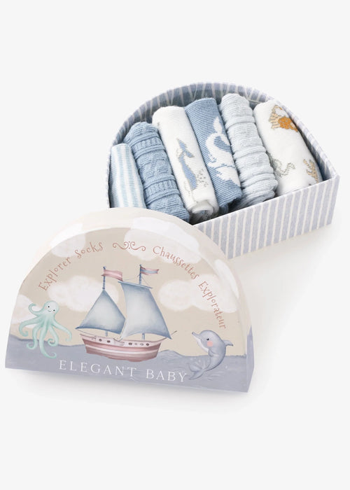 WORLD EXPLORER NON-SLIP BABY SOCKS 6 PK