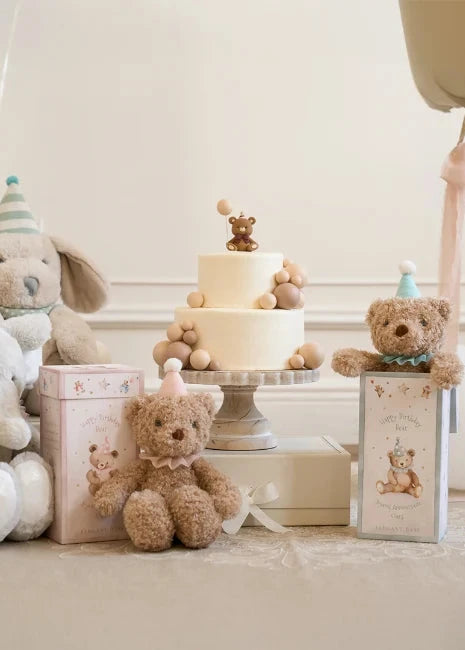 BIRTHDAY BEAR PLUSH TOY w gift box 2 colors