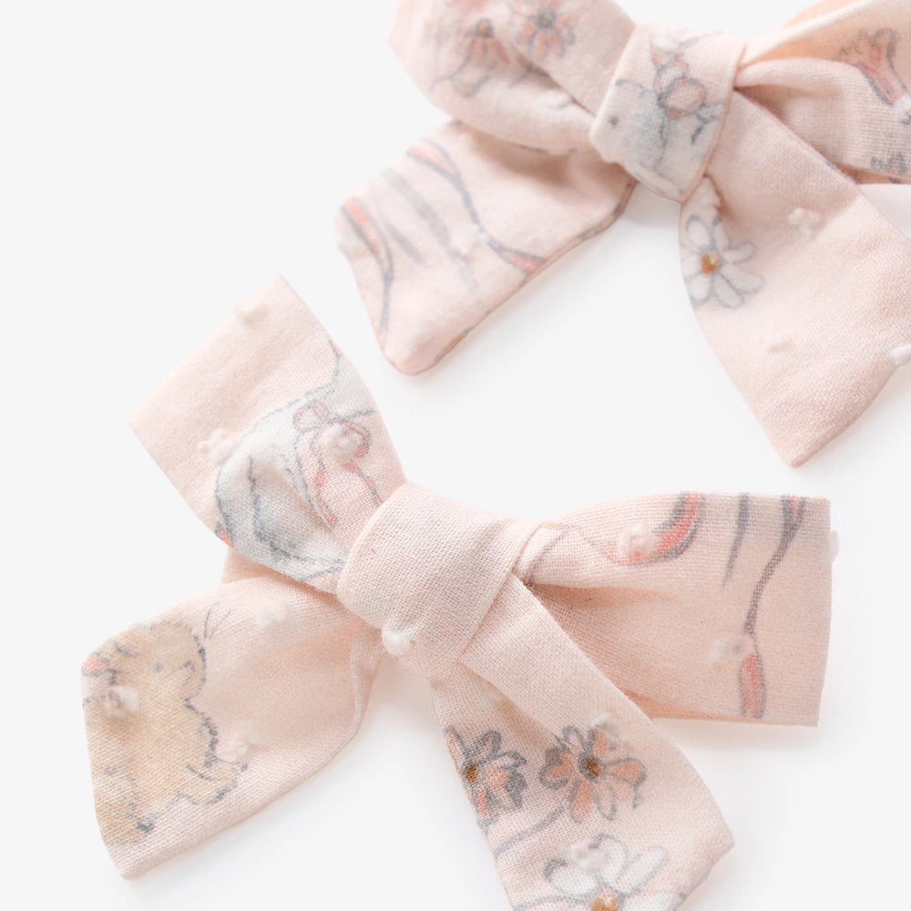 FLEUR DE PROVENCE SWISS DOT BOW CLIP SET