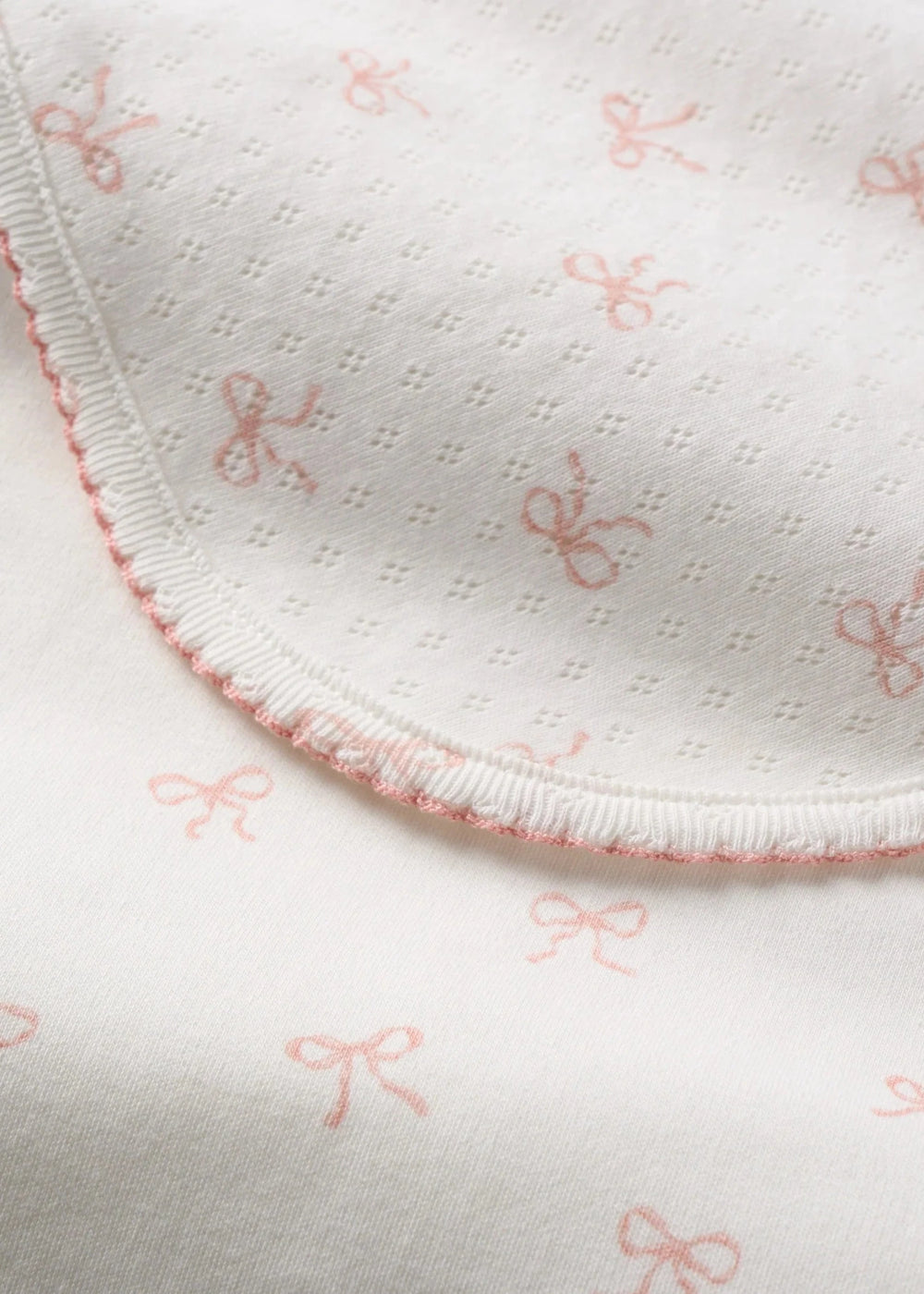 PINK BOW PRINT ORGANIC DOUBLE LAYER SWADDLE BLANKET