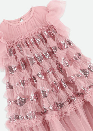 Angels Face Etta Sequin Tulle Dress Lilac Rose