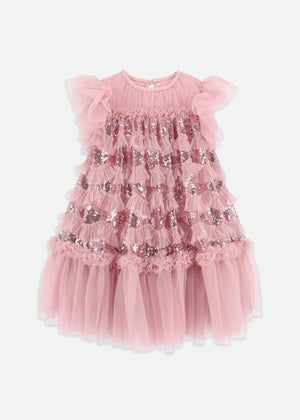 Angels Face Etta Sequin Tulle Dress Lilac Rose