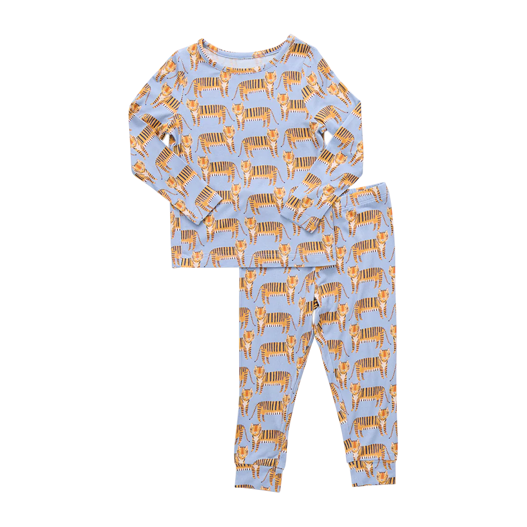 Pink Chicken Kids Bamboo PJ set Tigers