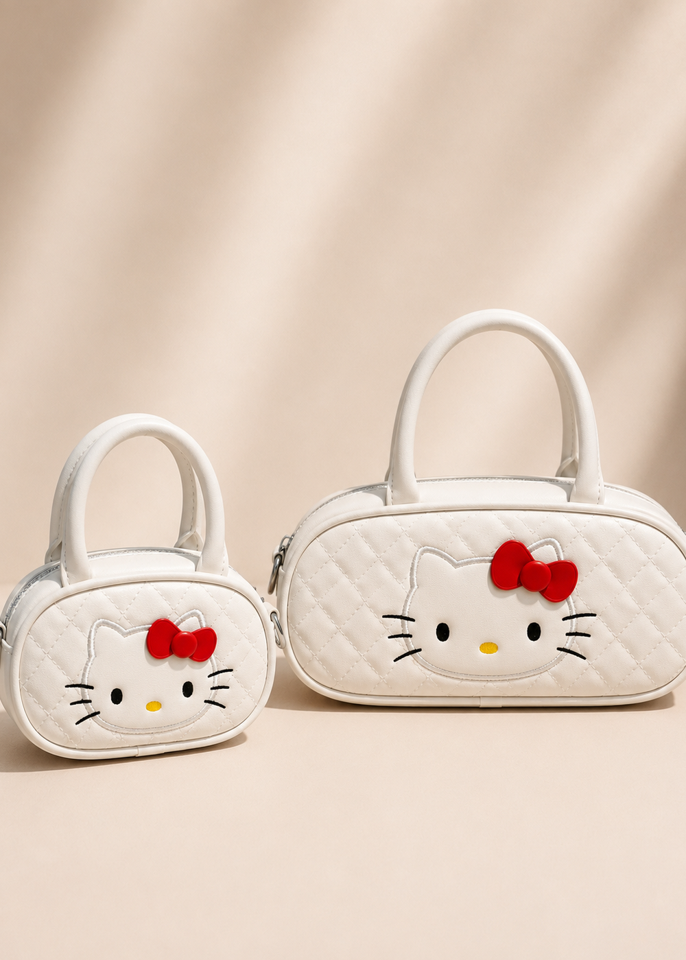 White Quilted Kitty Handbag