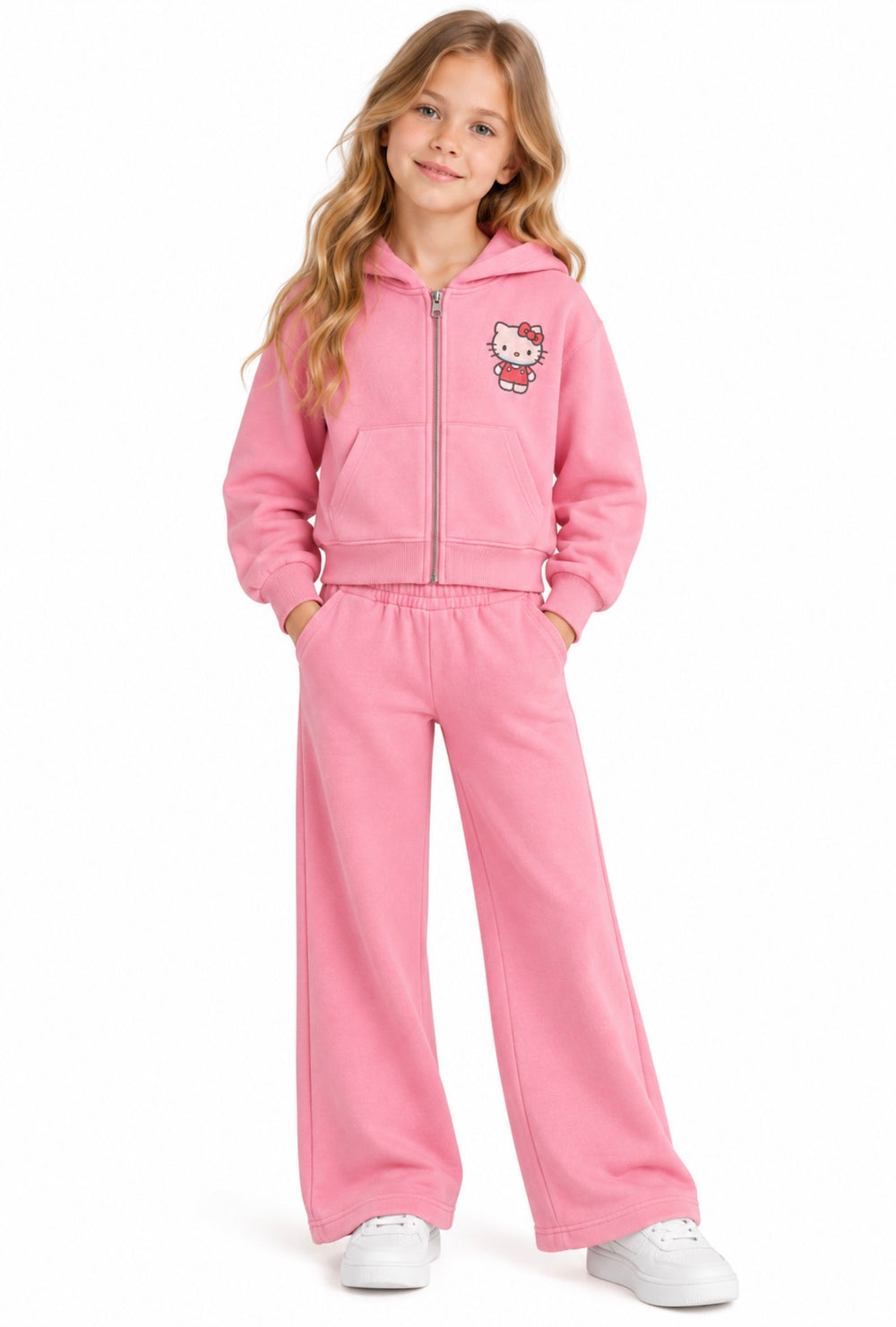 Girls Hello Kitty Zip Up Hoodie Set