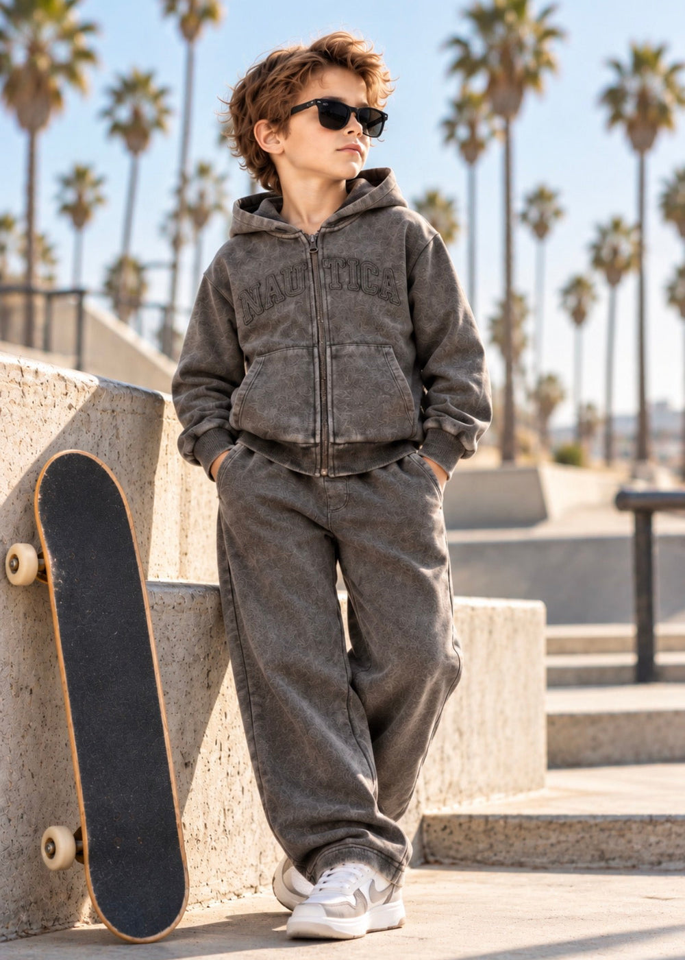 Boys’ Vintage Washed Zip-Up Tracksuit Set