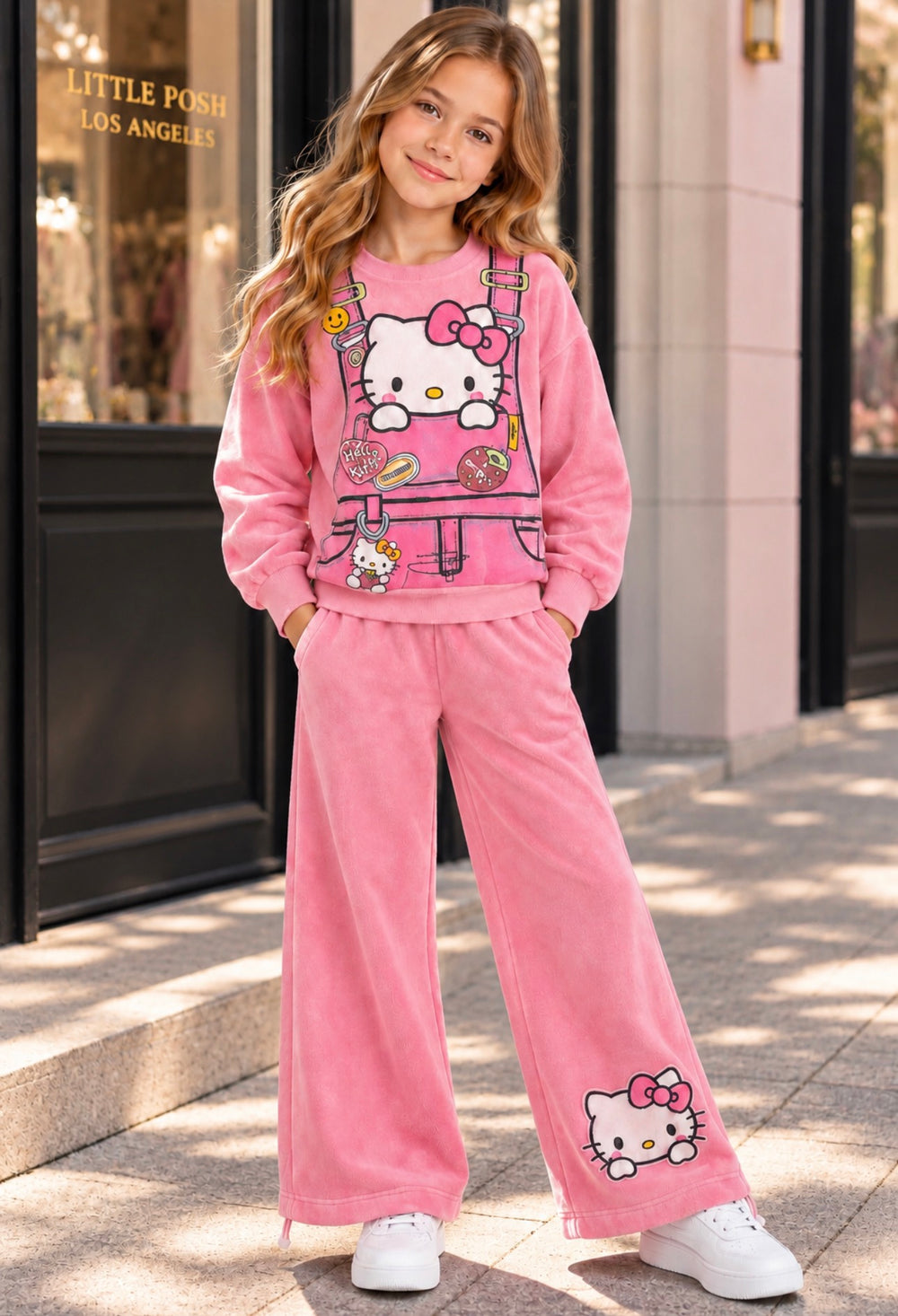 Pink Hello Kitty Graphic Sweatshirt Set