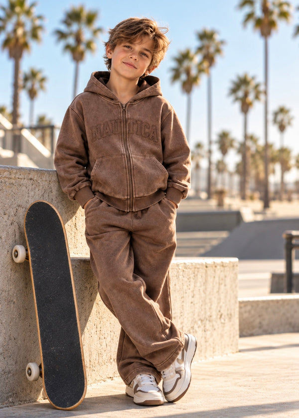 Boys’ Vintage Washed Zip-Up Tracksuit Set