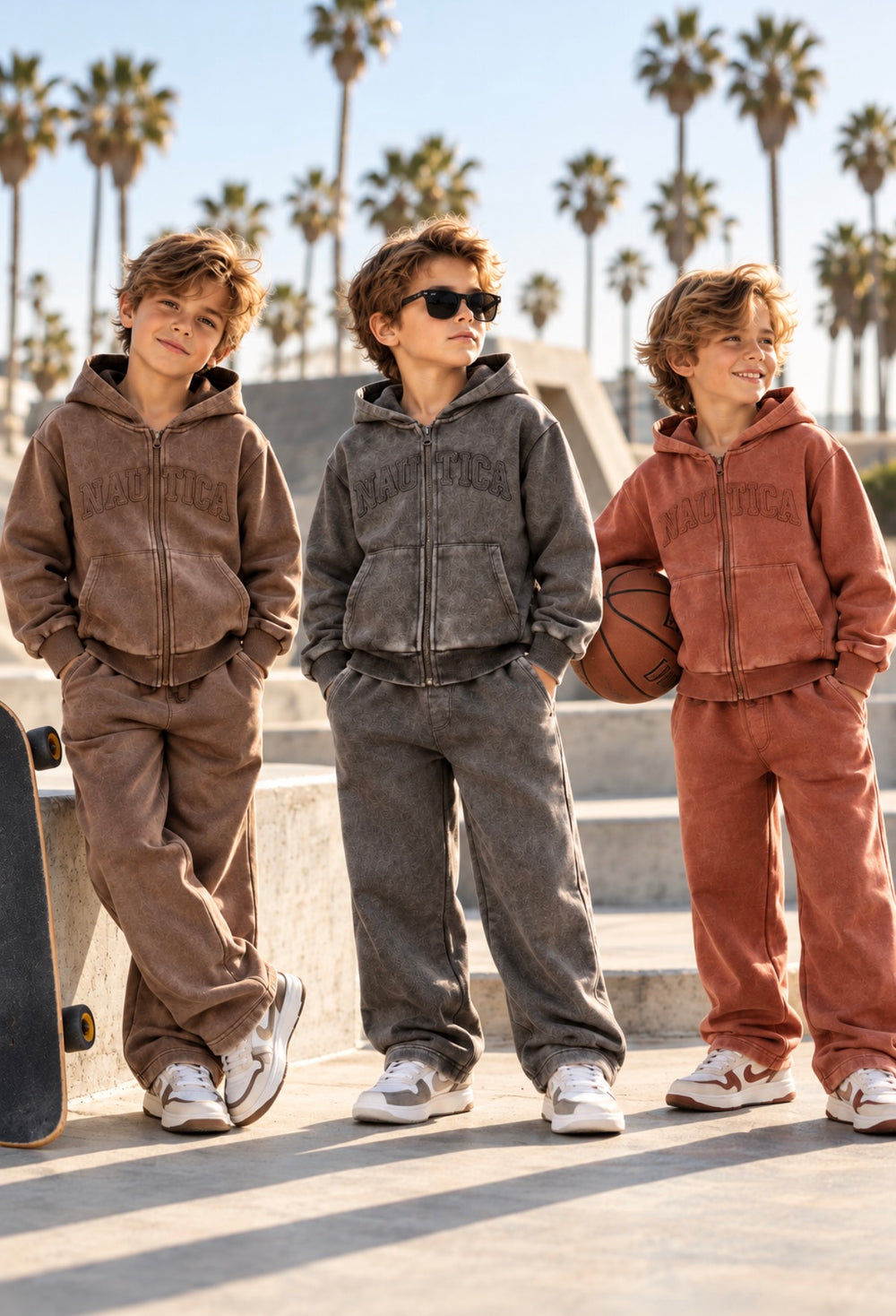Boys’ Vintage Washed Zip-Up Tracksuit Set