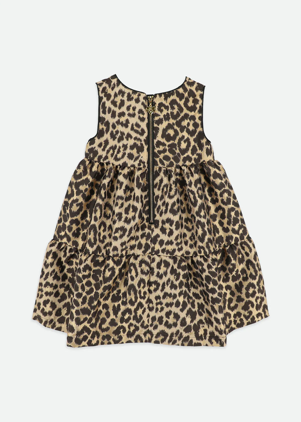 Angels Face Georgie Leopard Tiered Dress Black