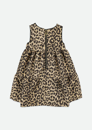 Angels Face Georgie Leopard Tiered Dress Black