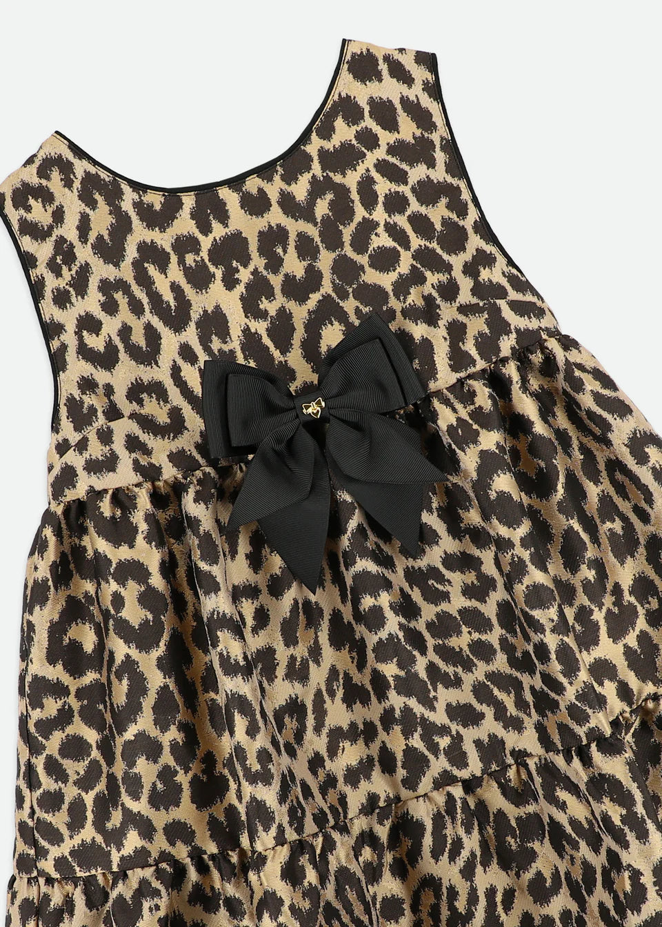 Angels Face Georgie Leopard Tiered Dress Black