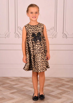 Angels Face Georgie Leopard Tiered Dress Black