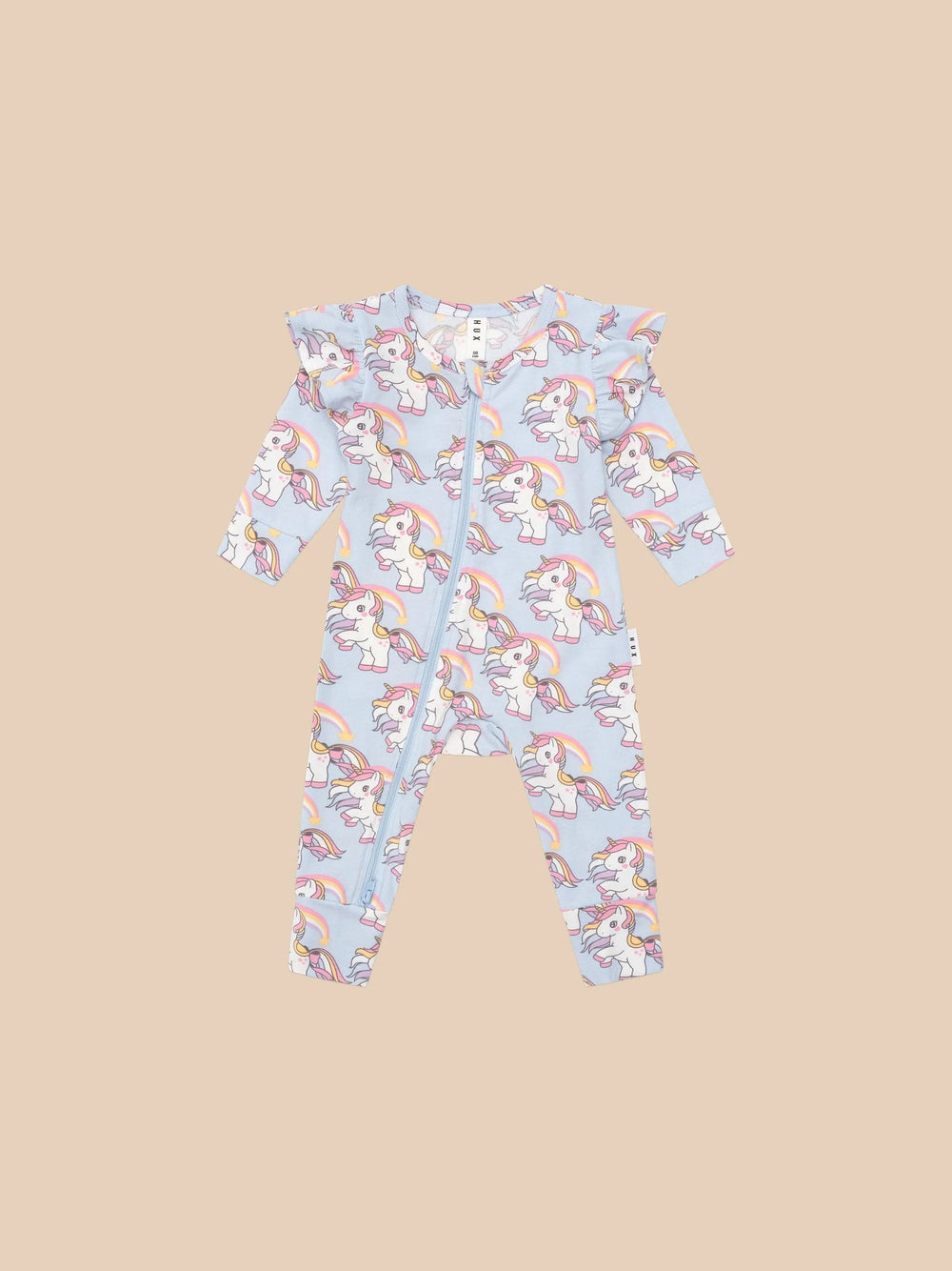 Rainbow unicorn frill romper