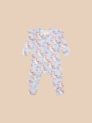 Rainbow unicorn frill romper