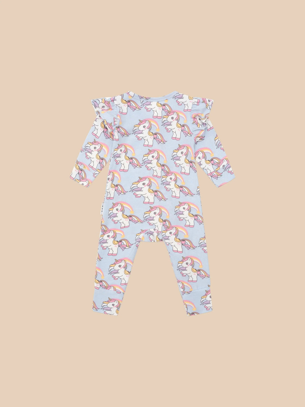 Rainbow unicorn frill romper