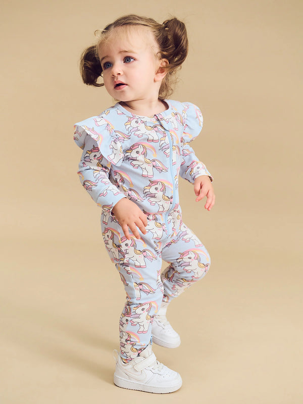 Rainbow Unicorn Frill Romper