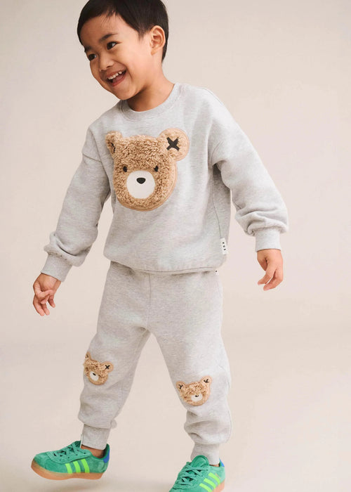 Grey Marle Furry Bear Sweat set