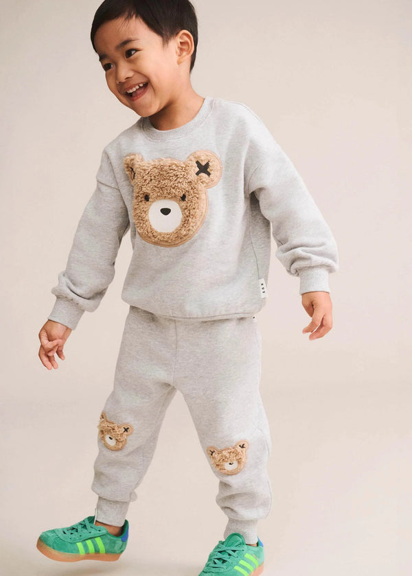 Grey Marle Furry Bear Sweat set