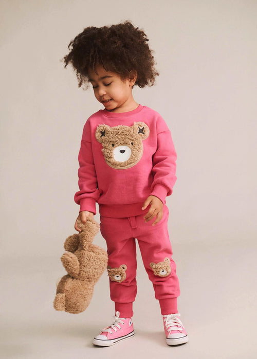 Hux Furry Dusty Berry Bear Sweatset