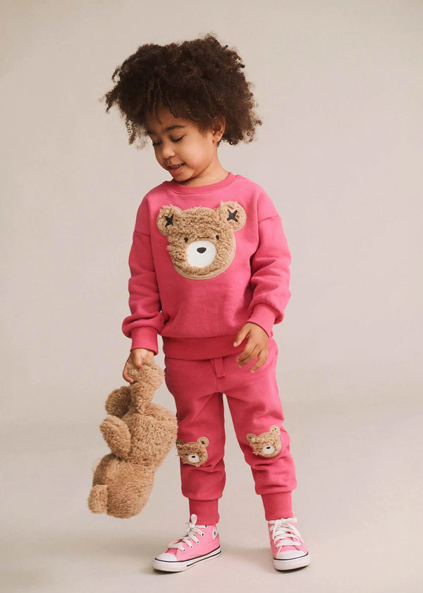 Hux Furry Dusty Berry Bear Sweatset