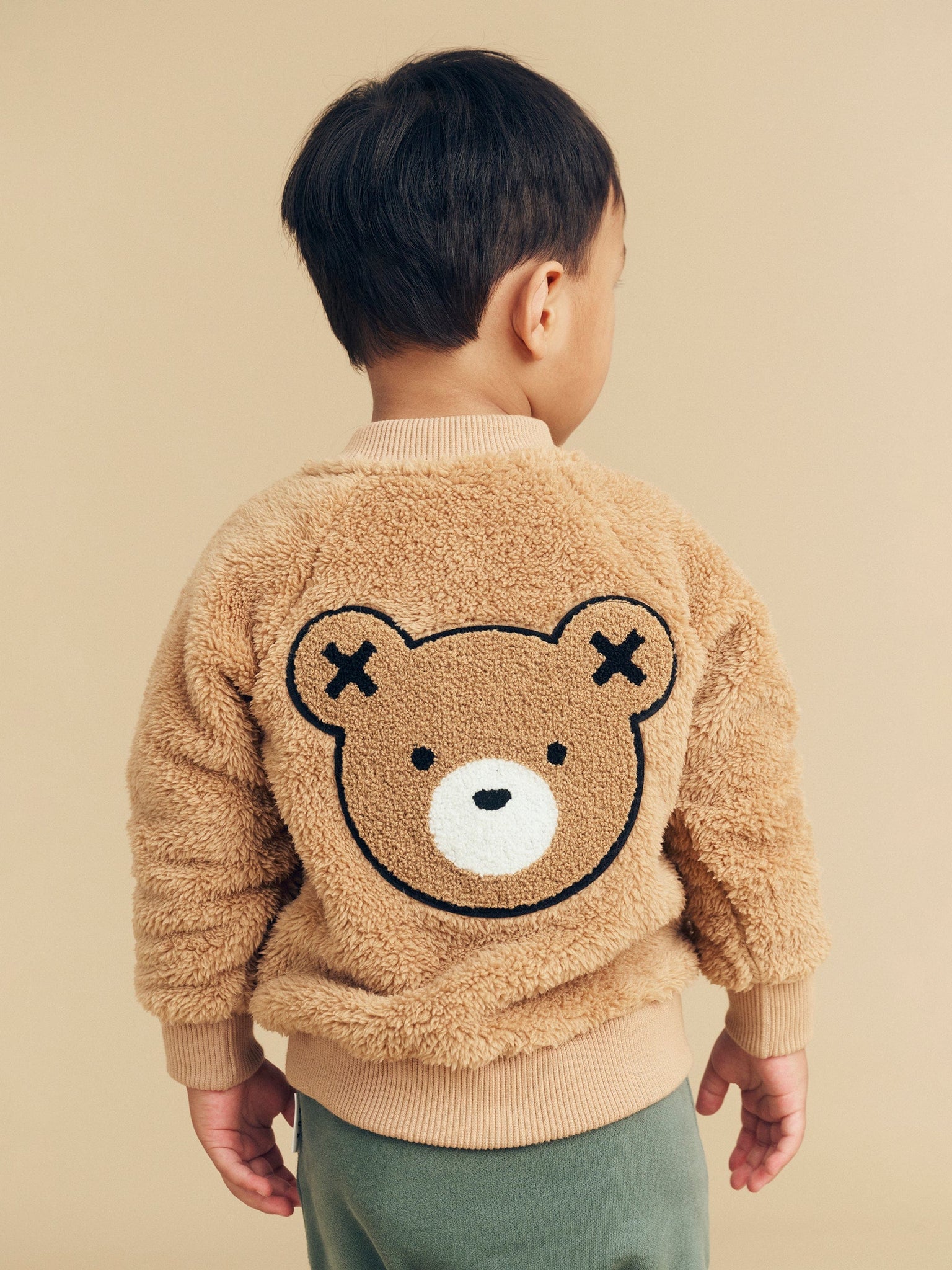 Teddy bear fur jacket for baby boys